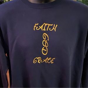 Adult Fruit of the Loom Navy Blue “Faith” Sweatshirt!!!